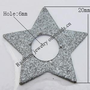 Iron Jewelry finding Pendant Lead-free, Star 20mm Hole:2mm, Sold by Bag