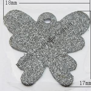Iron Jewelry finding Pendant Lead-free, Butterfly 17x18mm Hole:1mm, Sold by Bag