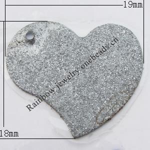 Iron Jewelry finding Pendant Lead-free, Heart 19x18mm Hole:1mm, Sold by Bag