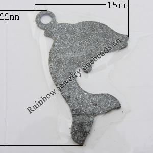 Iron Jewelry finding Pendant Lead-free, Fish 15x22mm Hole:2mm, Sold by Bag