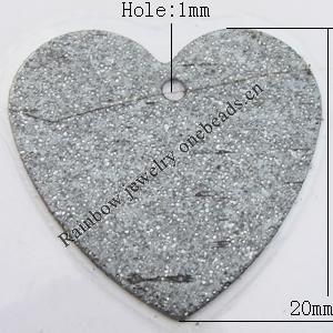Iron Jewelry finding Pendant Lead-free, Heart 20mm Hole:1mm, Sold by Bag