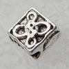 Bead Lead-free  Zinc Alloy Jewelry Findings, Diamond 6x6mm, Hole:0.5mm Sold by Bag