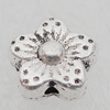Bead Lead-free  Zinc Alloy Jewelry Findings, Flat Flower 9x5mm, Hole:1mm Sold by Bag