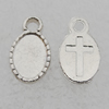 Pendant Lead-free  Zinc Alloy Jewelry Findings, O:14x8mm I:9x6mm, Hole:2mm Sold by Bag