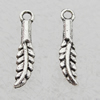 Pendant Lead-free Zinc Alloy Jewelry Findings, Leaf 16x4mm Hole:1.5mm Sold by Bag