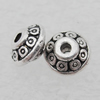 Bead Lead-free Zinc Alloy Jewelry Findings, 7x4mm Hole:1mm Sold by Bag