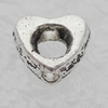Bead Lead-free Zinc Alloy Jewelry Findings, Heart 5x6mm Hole:Bid:2.5mm Small:1mm Sold by Bag