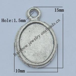 Pendant Lead-free Zinc Alloy Jewelry Findings, 15x10mm Hole:1.5mm Sold by Bag