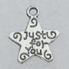 Pendant Lead-free Zinc Alloy Jewelry Findings, Star 14.5x12mm Hole:1mm Sold by Bag