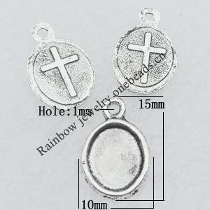 Pendant Lead-free Zinc Alloy Jewelry Findings, 15x10mm Hole:1mm Sold by Bag