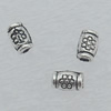 Bead Lead-free Zinc Alloy Jewelry Findings, Tube 4x3mm Hole:0.5mm Sold by Bag