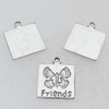 Pendant Lead-free Zinc Alloy Jewelry Findings, 17.5x14mm Hole:1.5mm Sold by Bag