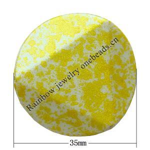 Spray-Painted Acrylic Beads, Flat Round 35x35x6mm hole:1mm Sold by Bag