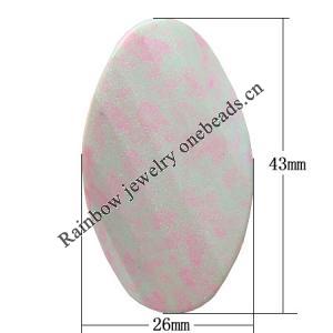 Spray-Painted Acrylic Beads, Twist Flat Oval 43x26x10mm hole:2mm Sold by Bag