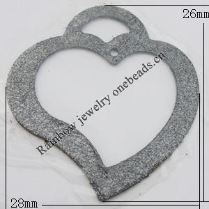 Iron Jewelry finding Pendant Lead-free, Hollow Heart 26x28mm Hole:1mm, Sold by Bag