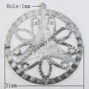 Iron Jewelry finding Pendant Lead-free, 31mm Hole:1mm, Sold by Bag