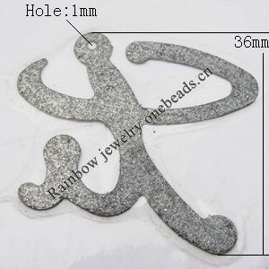 Iron Jewelry finding Pendant Lead-free, 36mm Hole:1mm, Sold by Bag