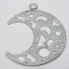 Iron Jewelry finding Pendant Lead-free, Moon 39x40mm Hole:3mm, Sold by Bag
