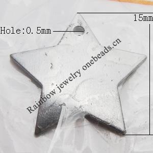 Iron Jewelry finding Pendant Lead-free, Star 15x10x1mm Hole:0.5mm, Sold by Bag