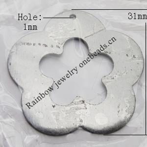 Iron Jewelry finding Pendant Lead-free, Flower 31x32x1mm Hole:1mm, Sold by Bag
