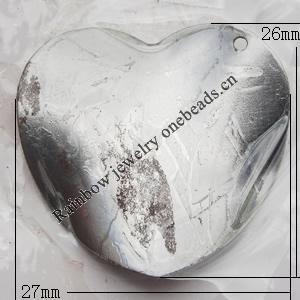 Iron Jewelry finding Pendant Lead-free, Heart 26x27x2mm Hole:1mm, Sold by Bag
