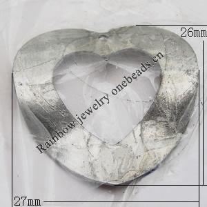 Iron Jewelry finding Pendant Lead-free, Heart 26x27x2mm, Sold by Bag