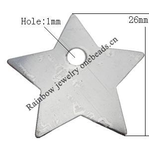 Iron Jewelry finding Pendant Lead-free, Star 26x28x1mm, Sold by Bag