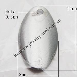 Iron Jewelry finding Pendant Lead-free, Oval 14x8x1mm Hole:0.5mm, Sold by Bag