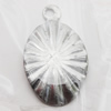 Iron Jewelry finding Pendant Lead-free, Oval 15x10x1mm Hole:1mm, Sold by Bag