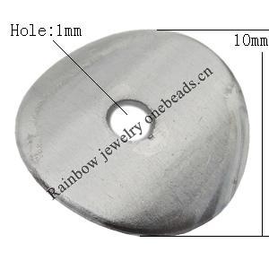 Iron Jewelry finding Pendant Lead-free, Round 10x10x1mm Hole:2mm, Sold by Bag