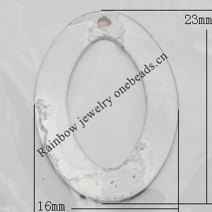 Iron Jewelry finding Pendant Lead-free, Oval 23x16x0.2mm, Sold by Bag