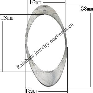 Iron Jewelry finding Connectors/links Pb-free, 38x18x0.3mm Hole:0.5mm, Sold by Bag