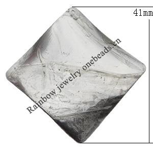 Iron Jewelry finding Pendant Lead-free, Diamond 41x41x2mm Hole:0.5mm, Sold by Bag