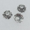 Bead Caps Lead-free Zinc Alloy Jewelry Findings, 8mm Hole:1mm Sold by Bag