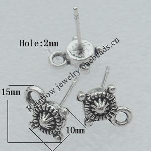 Bead Lead-free Zinc Alloy Jewelry Findings, 15x10mm Hole:2mm Sold by Bag
