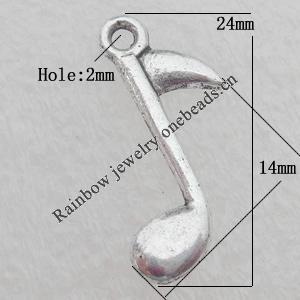 Pendant Lead-free Zinc Alloy Jewelry Findings, 24x14mm Hole:2mm Sold by Bag