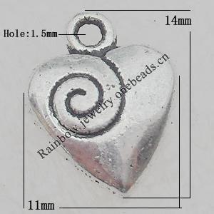 Pendant Lead-free Zinc Alloy Jewelry Findings, 11x14mm Hole:1.5mm Sold by Bag