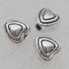 Bead Lead-free Zinc Alloy Jewelry Findings, Heart 6x5.5mm Hole:1mm Sold by Bag