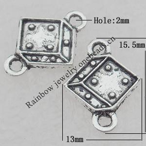 Connector Lead-free Zinc Alloy Jewelry Findings, 15.5x13mm Hole:2mm Sold by Bag