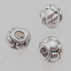 Bead Lead-free Zinc Alloy Jewelry Findings, 6x5mm Hole:2mm Sold by Bag