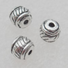 Bead Lead-free Zinc Alloy Jewelry Findings, Drum 5x6mm Hole:1mm Sold by Bag