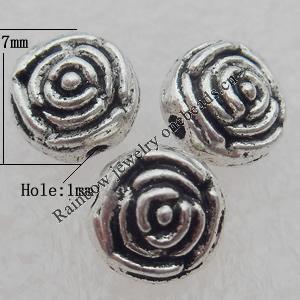 Bead Lead-free Zinc Alloy Jewelry Findings, 7x5mm Hole:1mm Sold by Bag