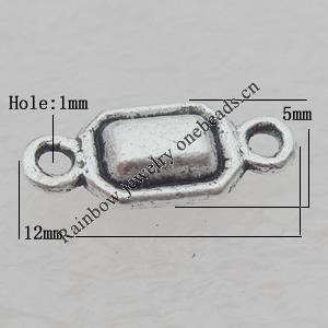 Connector Lead-free Zinc Alloy Jewelry Findings, 12x5mm Hole:1mm Sold by Bag