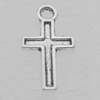 Pendant Lead-free Zinc Alloy Jewelry Findings, Cross 8x15mm Hole:1.5mm Sold by Bag
