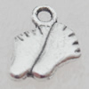 Pendant Lead-free Zinc Alloy Jewelry Findings, Feet 12x9mm Hole:2mm Sold by Bag