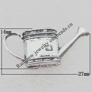 Bead Lead-free Zinc Alloy Jewelry Findings, Pot 14x27mm Sold by Bag