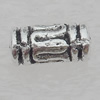 Bead Lead-free Zinc Alloy Jewelry Findings, Tube 6.5x3mm Hole:1.2mm Sold by Bag