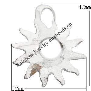 Iron Jewelry finding Pendant Lead-free, Sun 15x12mm, Sold by Bag