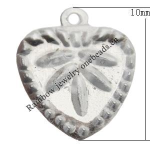 Iron Jewelry finding Pendant Lead-free, Heart 10mm, Sold by Bag