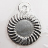 Iron Jewelry finding Pendant Lead-free, 9mm, Sold by Bag